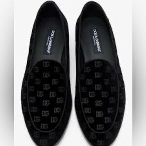 Dolce & Gabbana Black Patterned Loafers